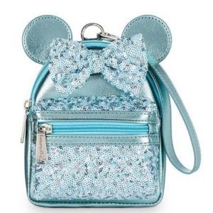 Disney Loungefly Mini Backpack Wristlet, Arendelle Aqua Sequin